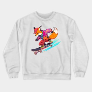 fox skater Crewneck Sweatshirt